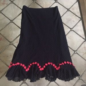 Betsey Johnson lined flirty floral skirt